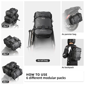 Rhinowalk converted with shoulder straps into backpack for easy off-bike carry