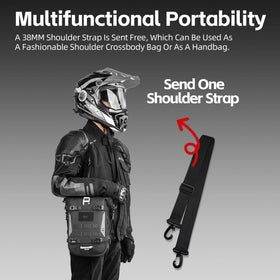 Rhinowalk shoulder strap worn crossbody for easy off-bike carry