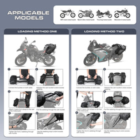 Rhinowalk pannier beside a helmet showing real-world size and scale benefit