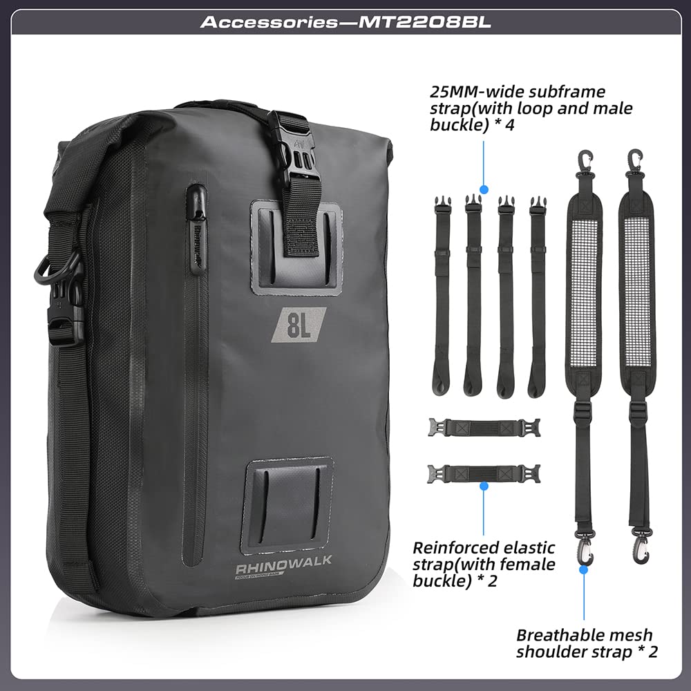 Rhinowalk tail bag close-up of sealed seam proving waterproof protection