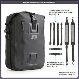 Rhinowalk tail bag close-up of sealed seam proving waterproof protection