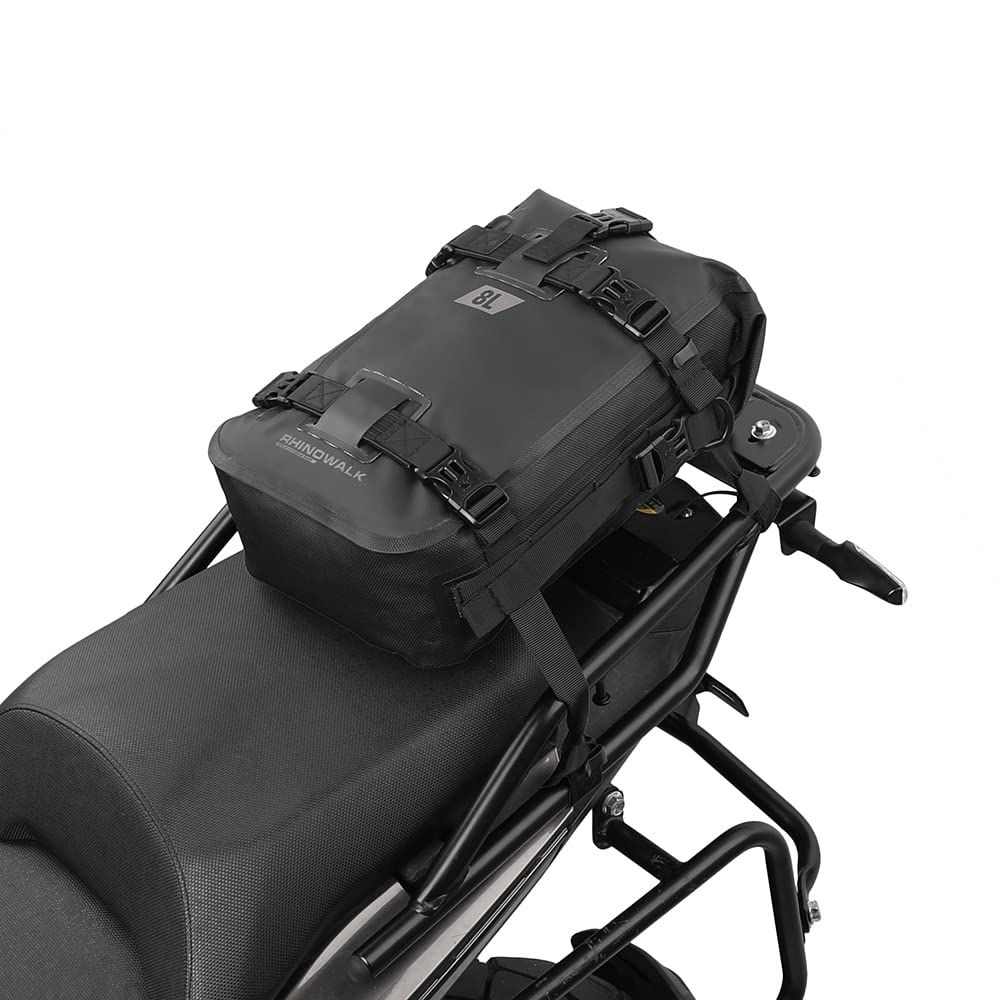 Rhinowalk tail bag front view showing compact secure storage benefit