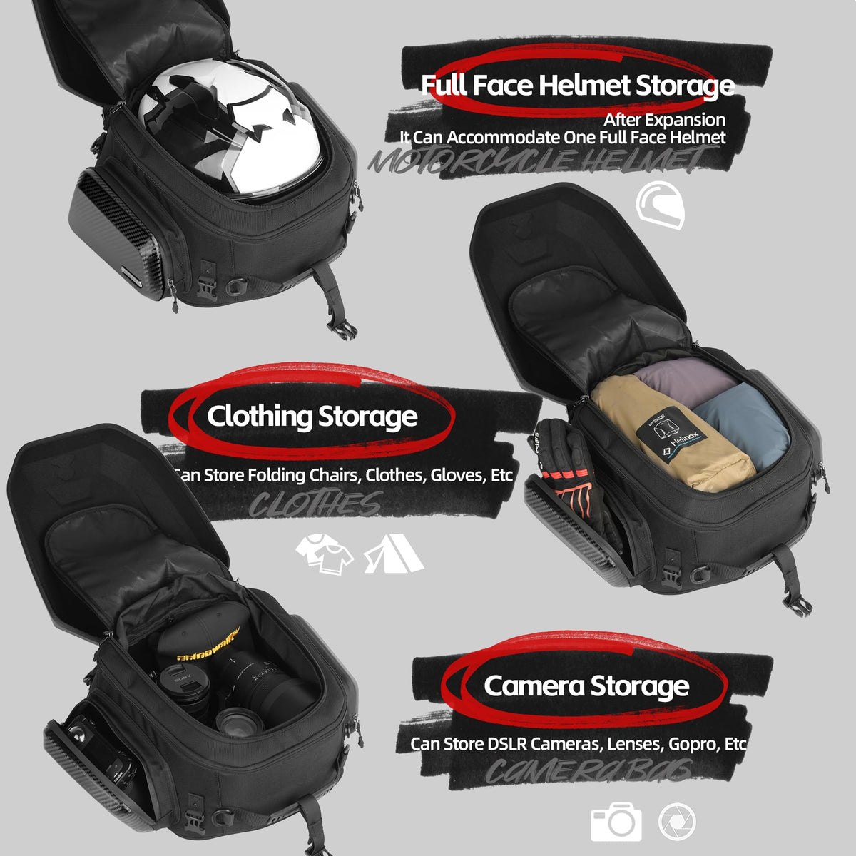 Rhinowalk waterproof inner bag detail showing sealed seams and dry-gear protection