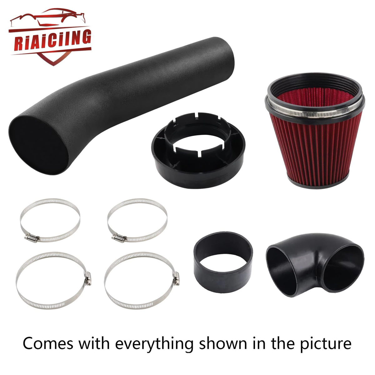 RiAiCiING intake clearance near radiator and pulleys, ensures fit in tight engine bays