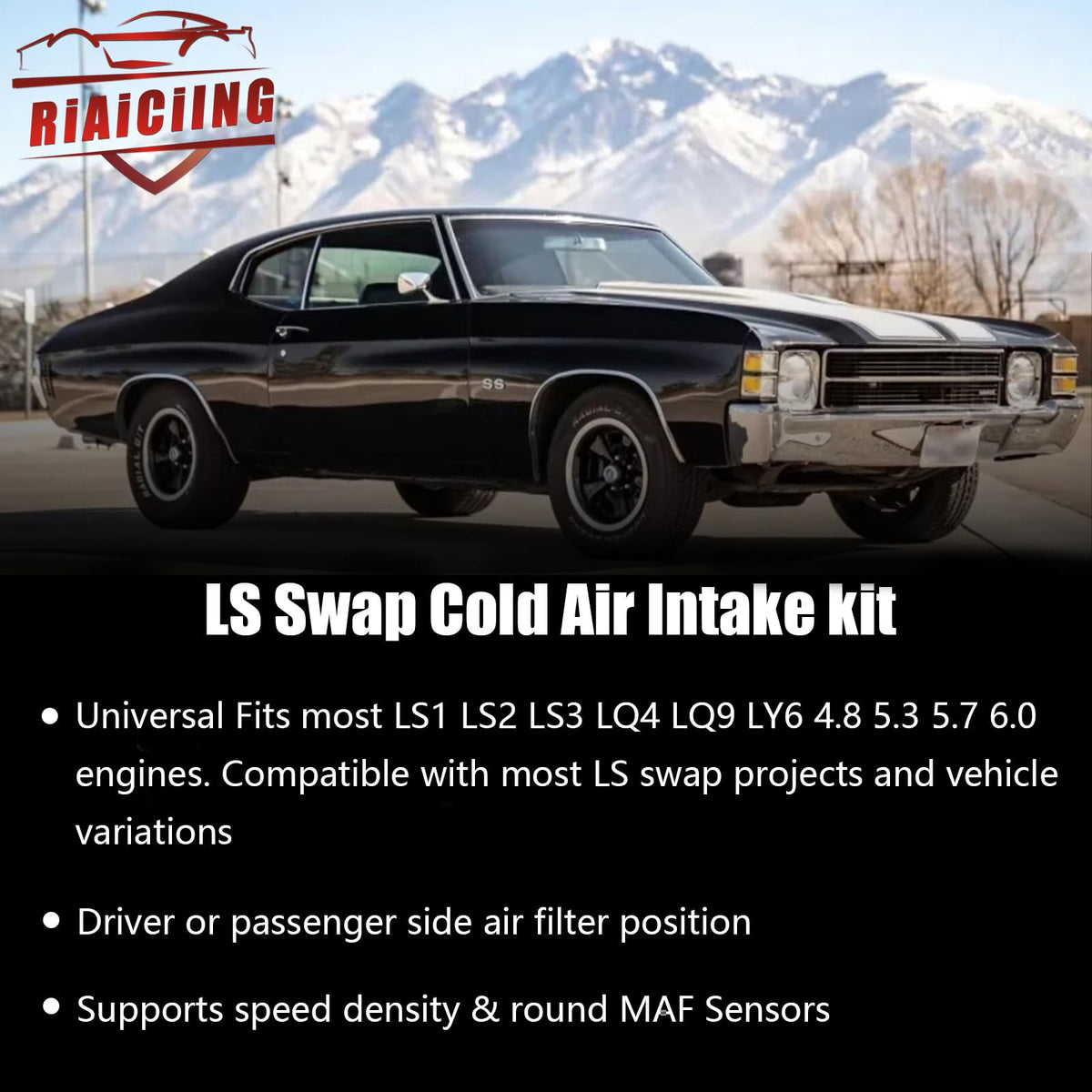 RiAiCiING intake smooth aluminum tube close-up showing bends, improves airflow efficiency