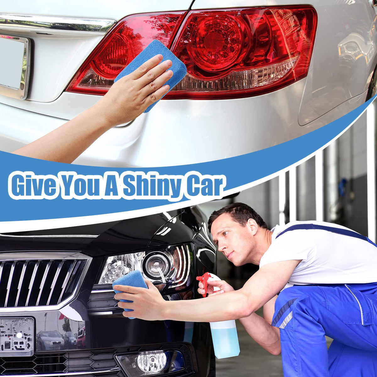 Riakrum pad applying wax on car door for smooth finish