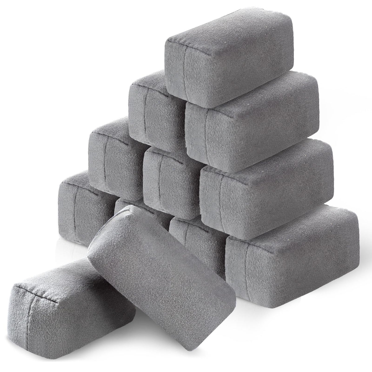Riakrum front pack display showing twelve gray suede applicator pads and benefits