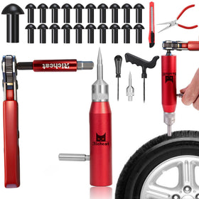 Richcat contents arranged labels highlighting included tool, 20 plugs and instructions