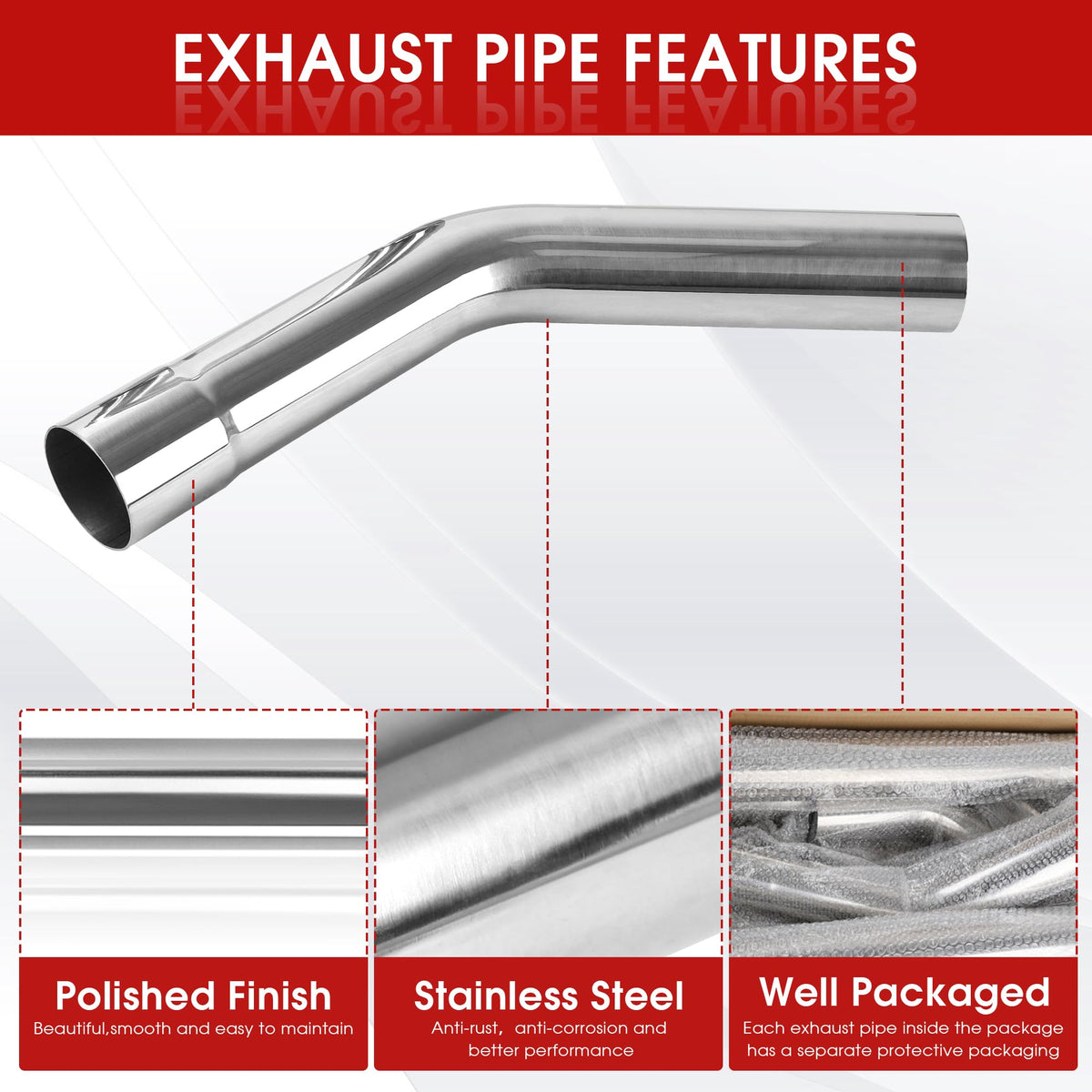 Richeer elbow beside ruler showing 3 inch O.D. and accurate sizing benefits