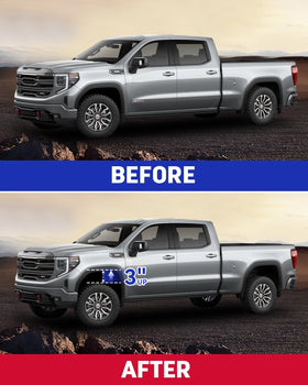 Richeer-equipped truck on trail showing aggressive stance benefit
