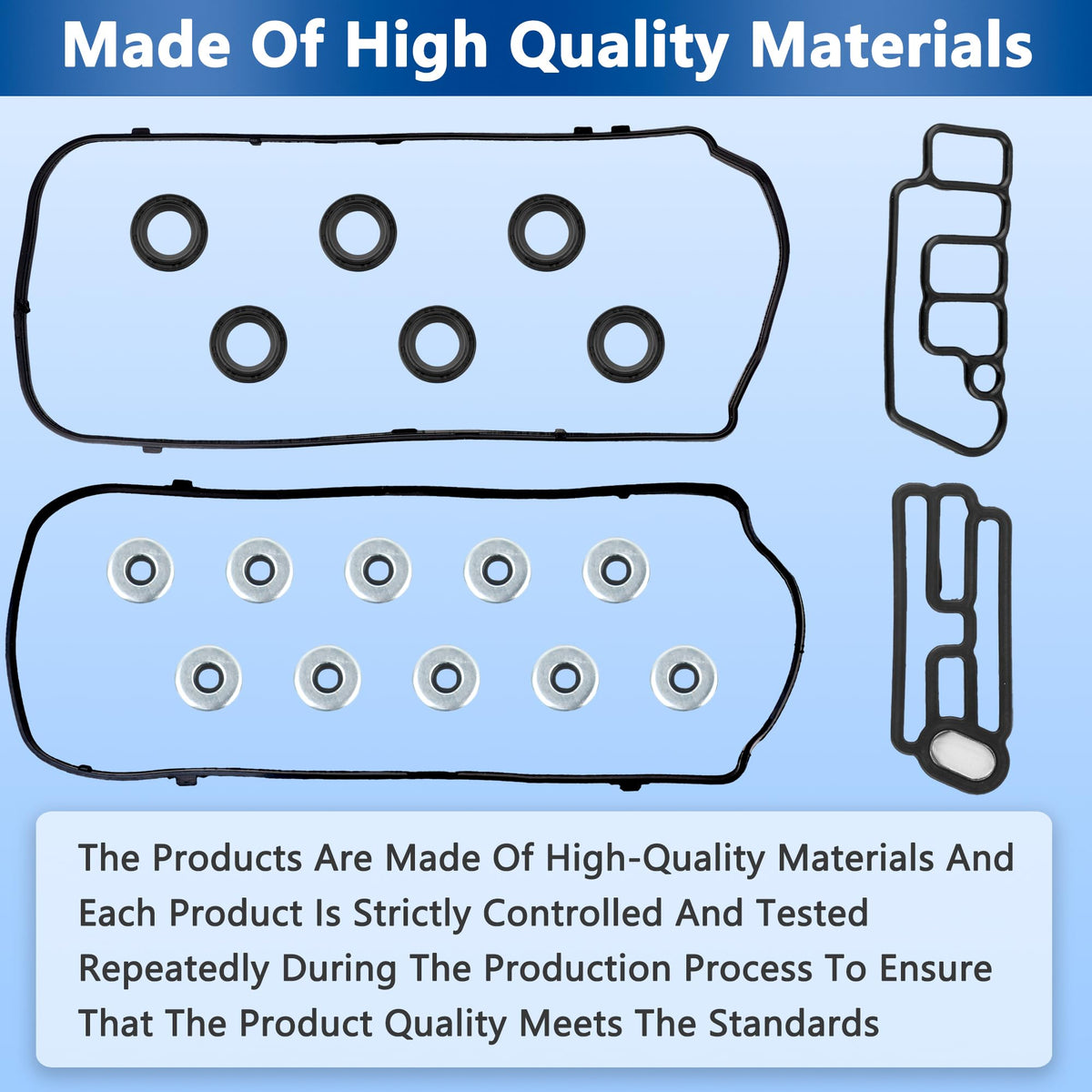 RICHWEI gasket set next to common tools showing scale and easy DIY replacement