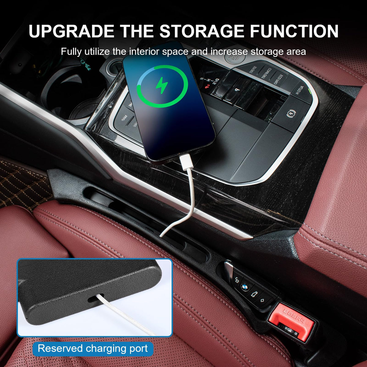 Ricozoda phone in holder charging through reserved cable slot