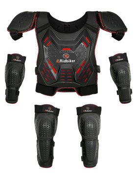 RIDBIKER chest protector front view showing secure coverage and comfort
