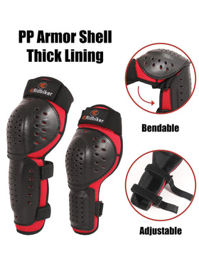 RIDBIKER elbow pads close-up showing soft interior and secure elastic straps