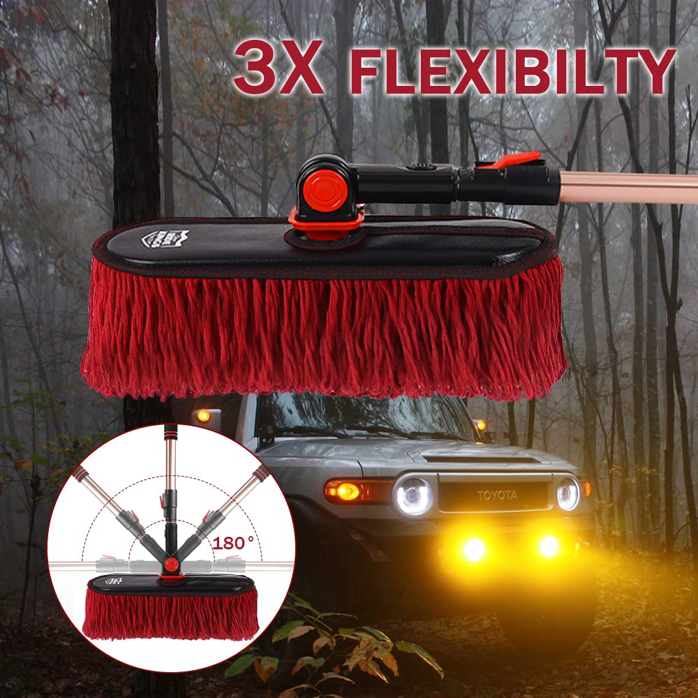 RIDE KINGS close-up of wax-treated cotton mop head trapping dust safely