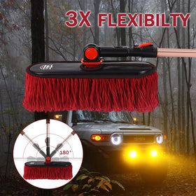 RIDE KINGS close-up of wax-treated cotton mop head trapping dust safely