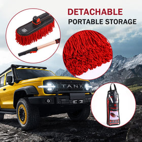 RIDE KINGS duster in use on a car roof clearing pollen without water