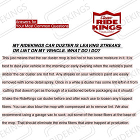RIDE KINGS product packaging and label highlighting features and care