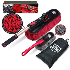 RIDE KINGS front view of full duster kit showing components and bag, easy storage benefit