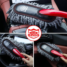RIDE KINGS using interior detailing brush on dashboard vents showing precise dusting benefit