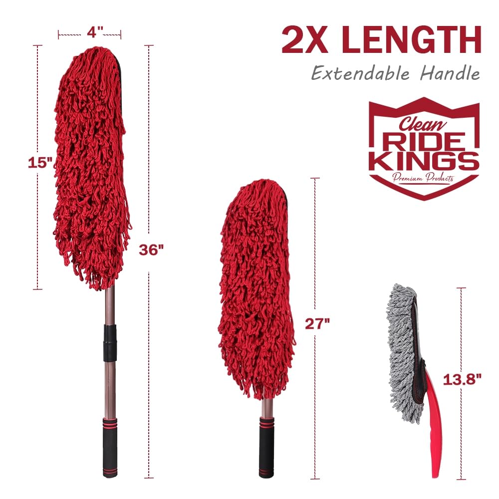 RIDE KINGS closeup of litchi texture mop head showing soft microfiber loops, scratch protection