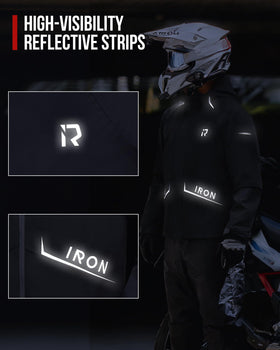 RIDEIRON suit folded into compact carry bag for easy storage and transport