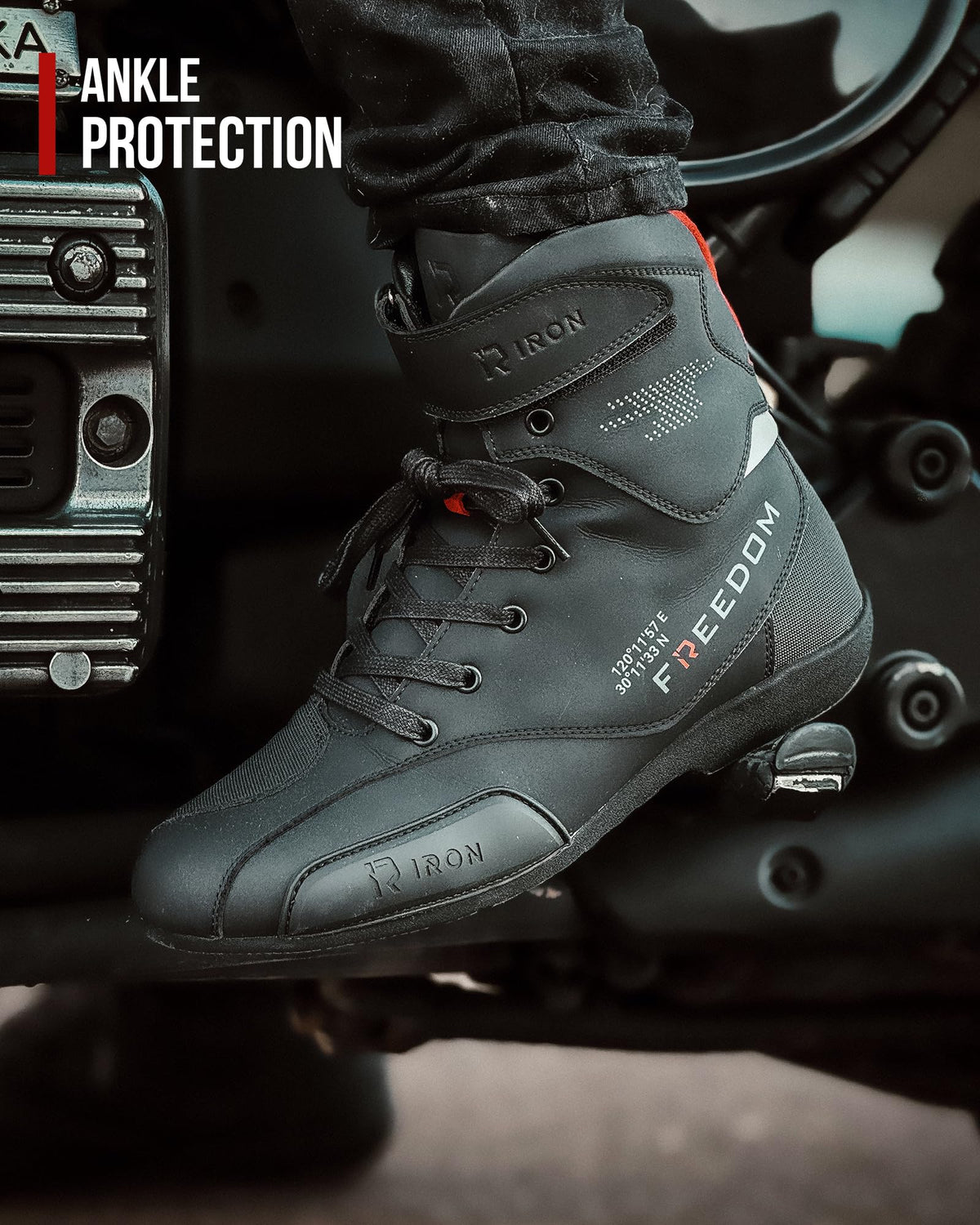 RIDEIRON heel and ankle reinforcement improving stability and safety