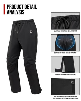 RIDEIRON rain suit worn by rider during commute showing weather protection in use