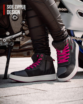 RIDEIRON boot being worn on a motorcycle for real-world use