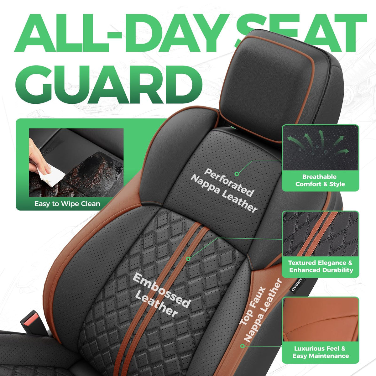 RIDEPOSH embossed faux leather close-up highlighting texture and premium appearance