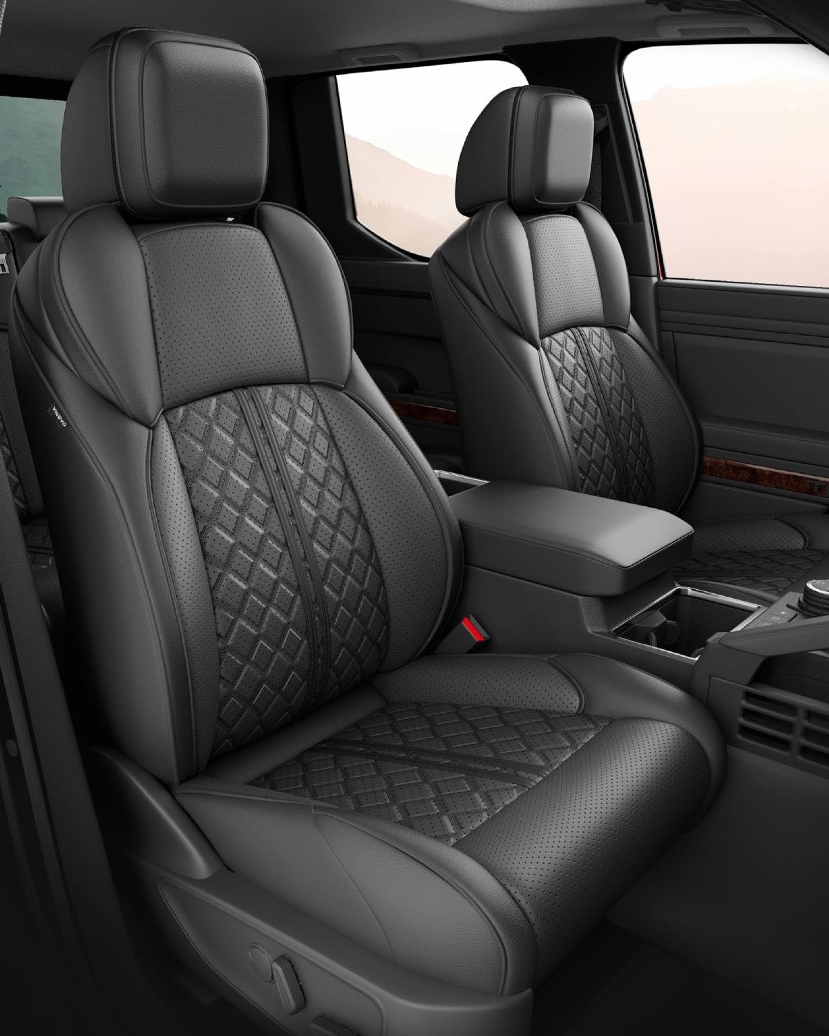 RIDEPOSH front seat full set installed showing clean fit and upgraded look