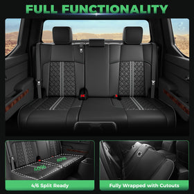 RIDEPOSH rear seat assembly fitted to Tacoma showing full-set coverage