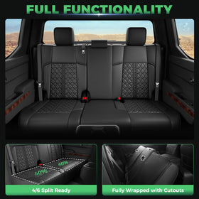 RIDEPOSH rear seat overview fitted to Tacoma Double Cab for complete coverage