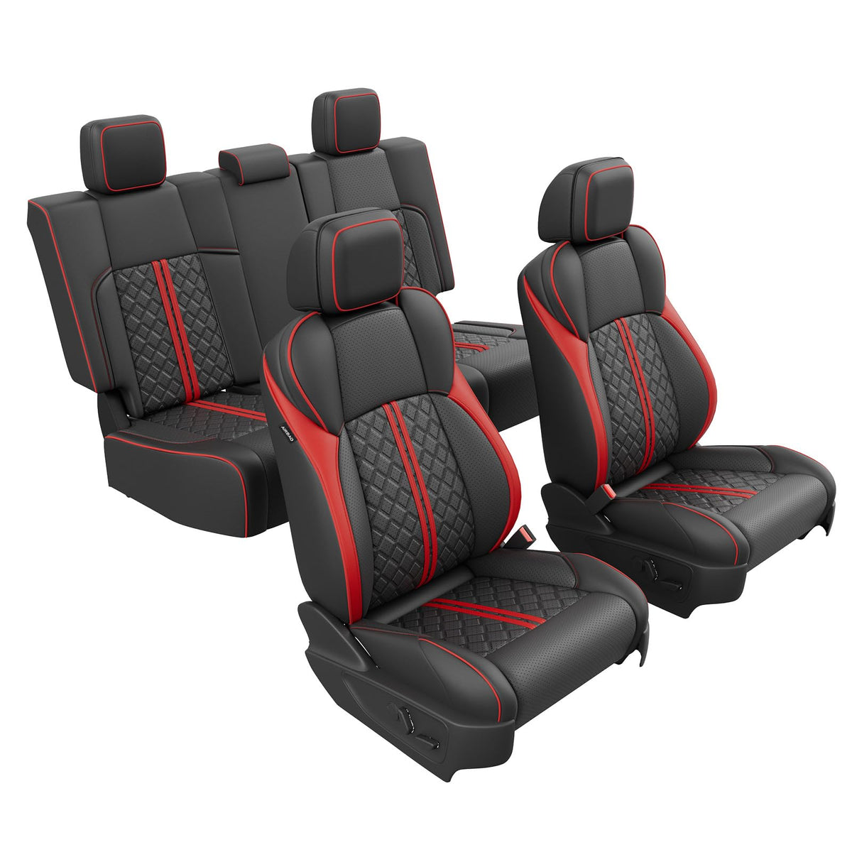 RIDEPOSH seat cover next to tape measure illustrating precise, custom fit