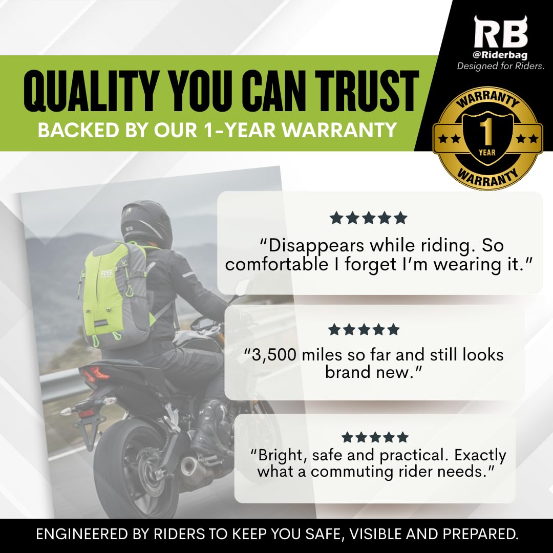 riderbag reflective panels illuminated at night increasing rider visibility