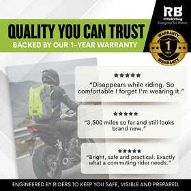 riderbag reflective panels illuminated at night increasing rider visibility