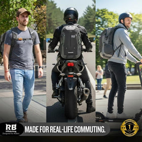 riderbag side water pocket holding bottle for hydration on commutes