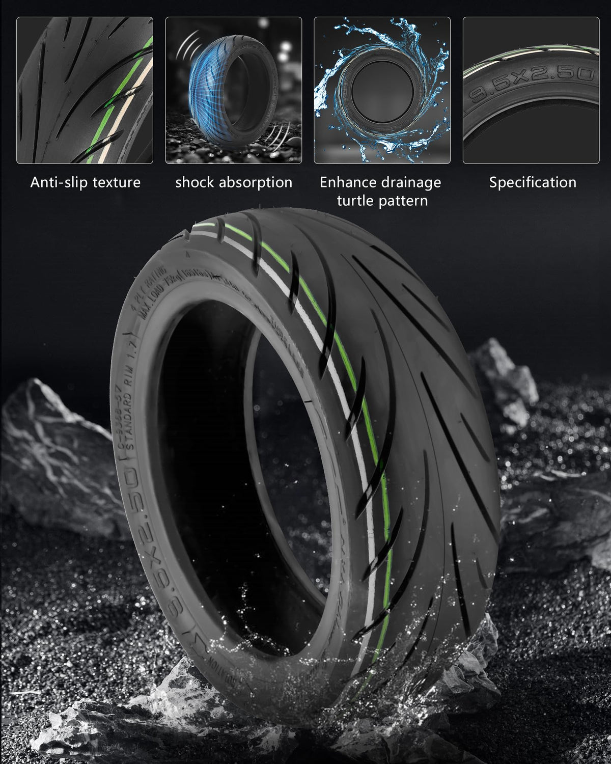 RidTianTek mounted on Niu KQi3 rear wheel demonstrating fitment