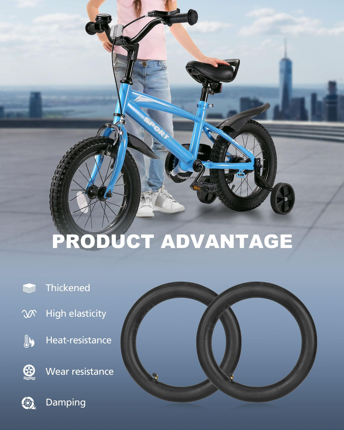 RidTianTek inner tube installed on a 10-inch rim demonstrating proper fit and ride stability