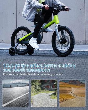 RidTianTek tube installed on a child's e-bike showing smoother ride and practical everyday use