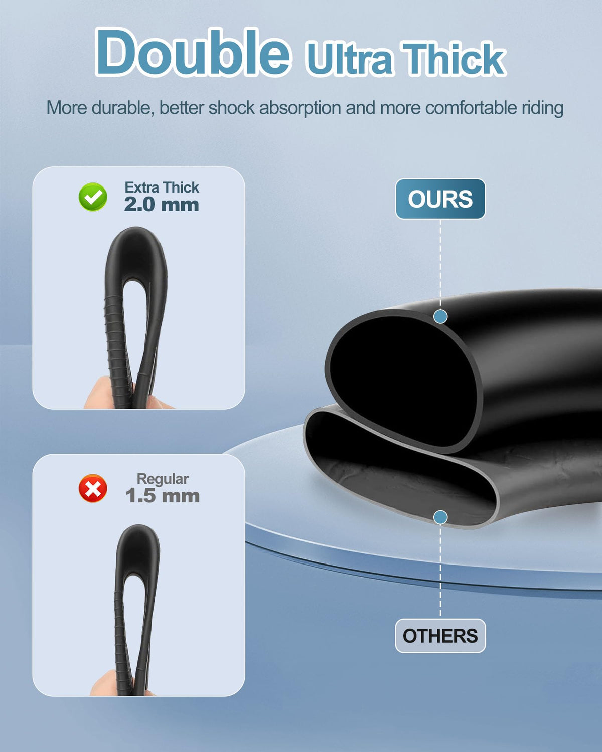 RidTianTek tube next to a 10-inch rim for clear size comparison and correct sizing confidence