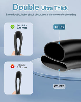 RidTianTek tube next to a 10-inch rim for clear size comparison and correct sizing confidence