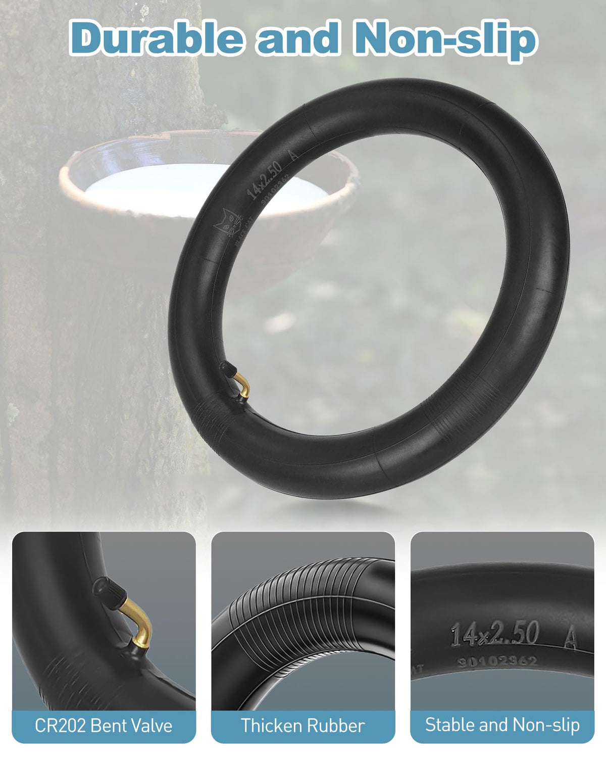 RidTianTek thick butyl rubber texture detail highlighting puncture resistance and air retention