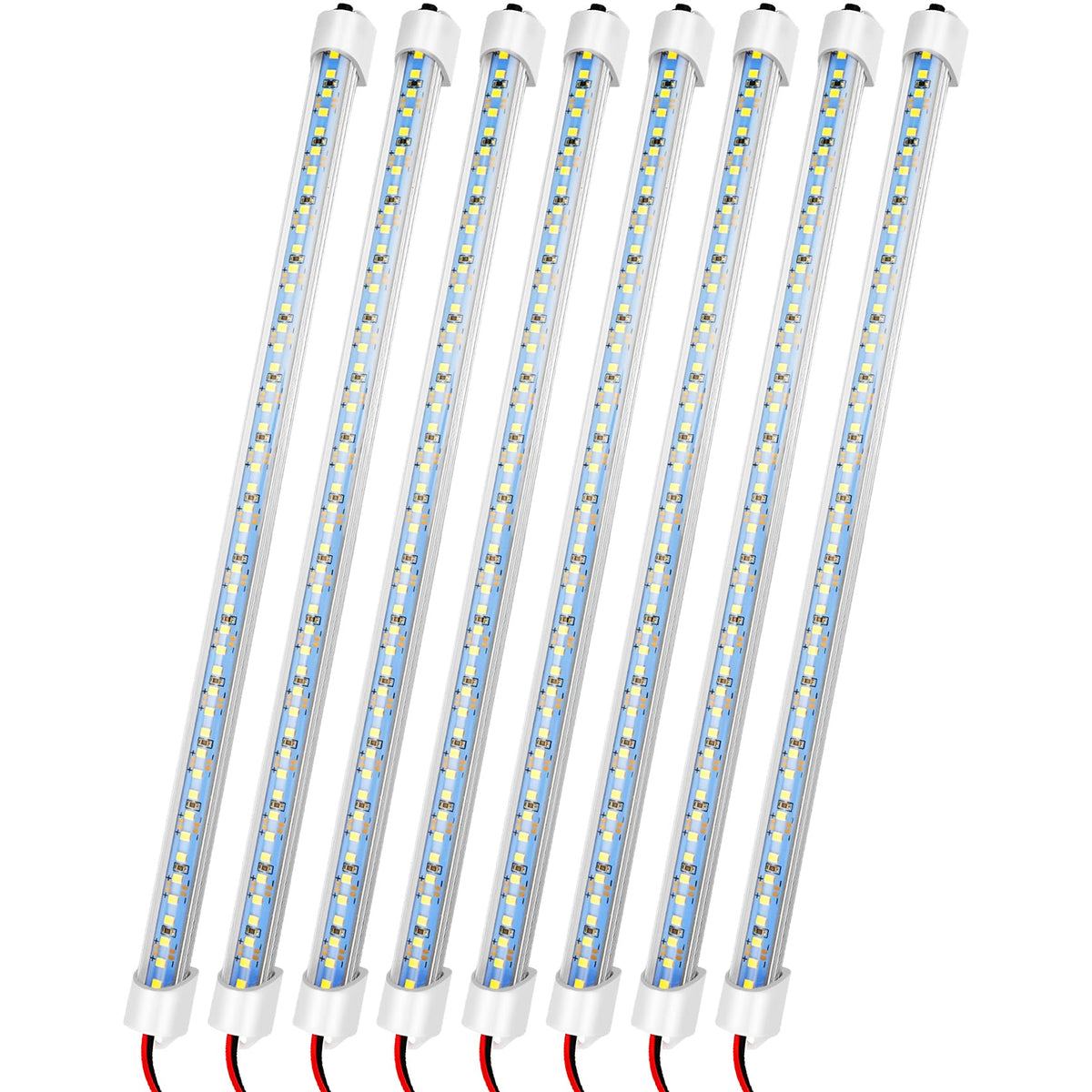 Rifachua front view of eight LED bars showing complete kit and quick benefits