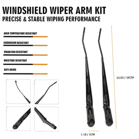 RigidWire side profile of arm curve preserving blade angle for clear wiping