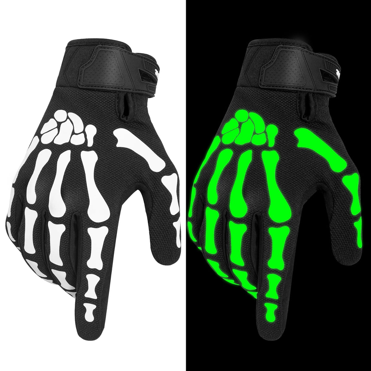 RIGWARL front view showing glow skeleton design and full glove silhouette for style