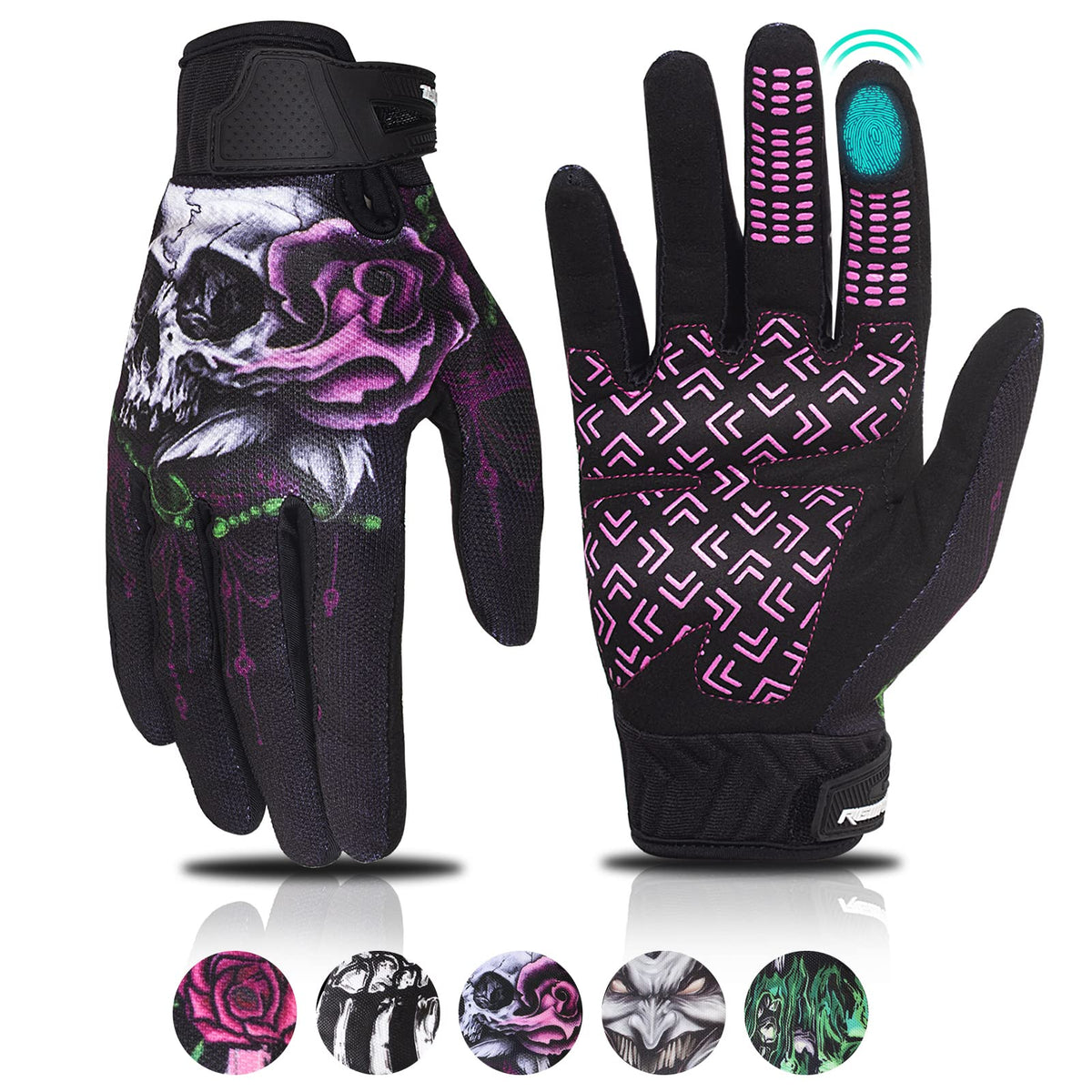 RIGWARL pink gloves front view showing fit and style for comfortable rides
