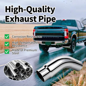 RILMATON elbow installed on truck tailpipe demonstrating easy bolt-on upgrade