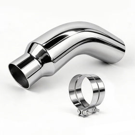 RILMATON front view chrome exhaust tip showing polished finish and fit