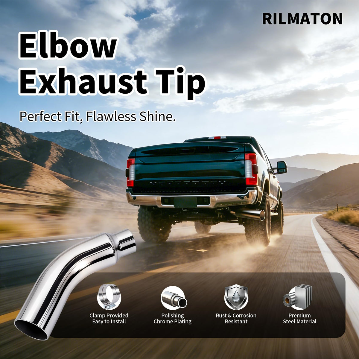 RILMATON side profile of the 135-degree elbow demonstrating directional change